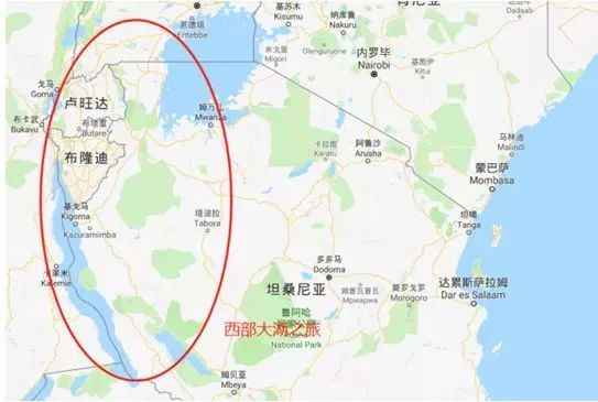 沿着坦桑尼亚的西部有两个大湖:维多利亚湖和坦噶尼喀湖.
