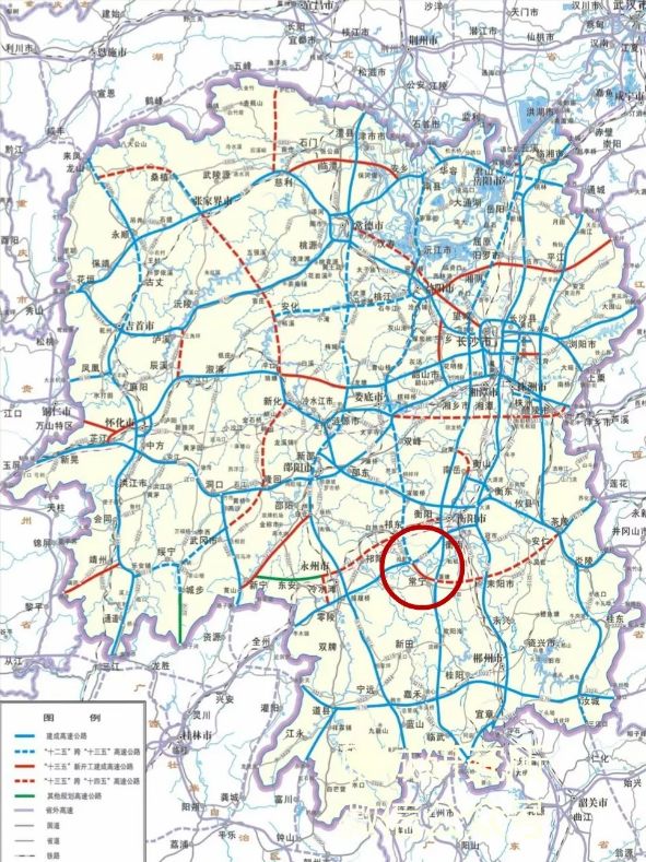 湖南省高速公路"十三五"建设规划项目示意图