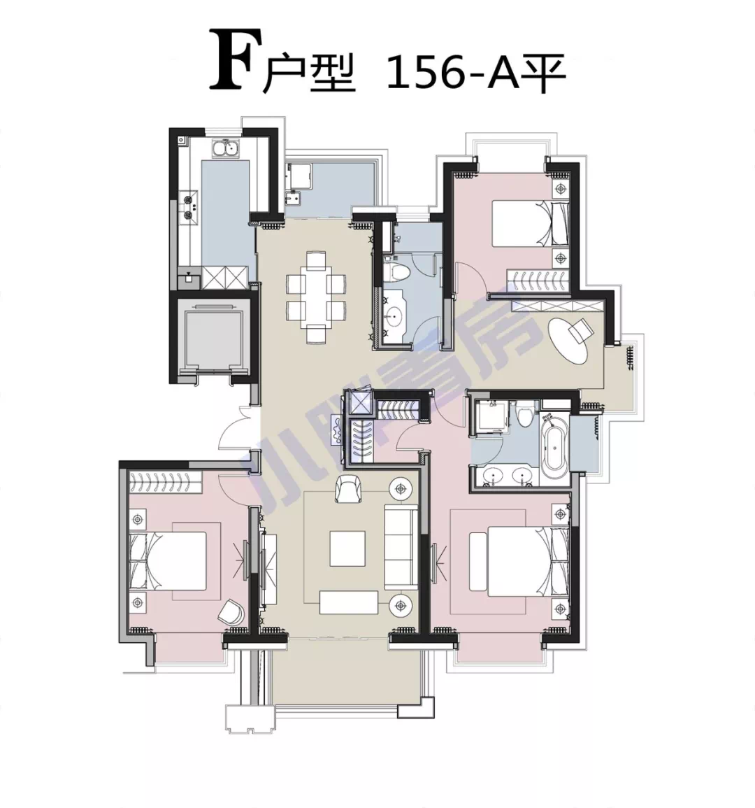 普长风瑞仕庭建筑面积约82-196平户型图!