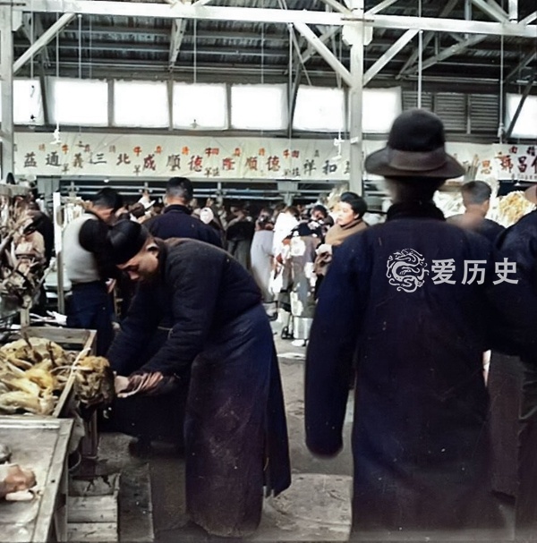 原创不复存在的东单菜市场民国时的珍贵彩照 承载了几代北京人的回忆