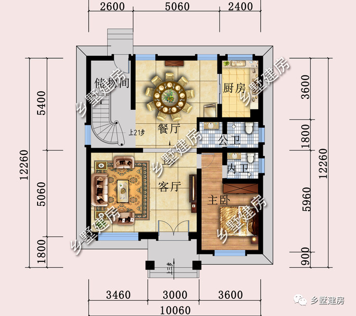 10x12米二层农村建房图_南通好房网户型图大全