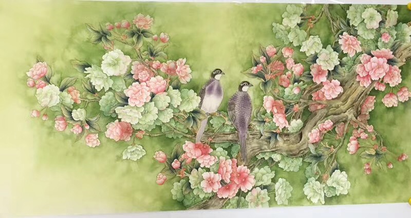 工笔画家穆清老师花团锦簇系列工笔花鸟画欣赏