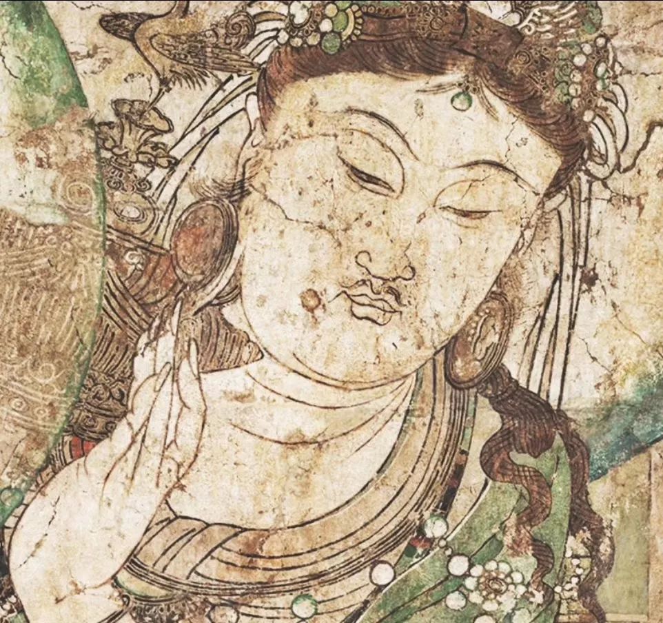 (图片有压缩,原作超高清) 五代《菩萨焚香图》壁画原在河南温县慈胜寺