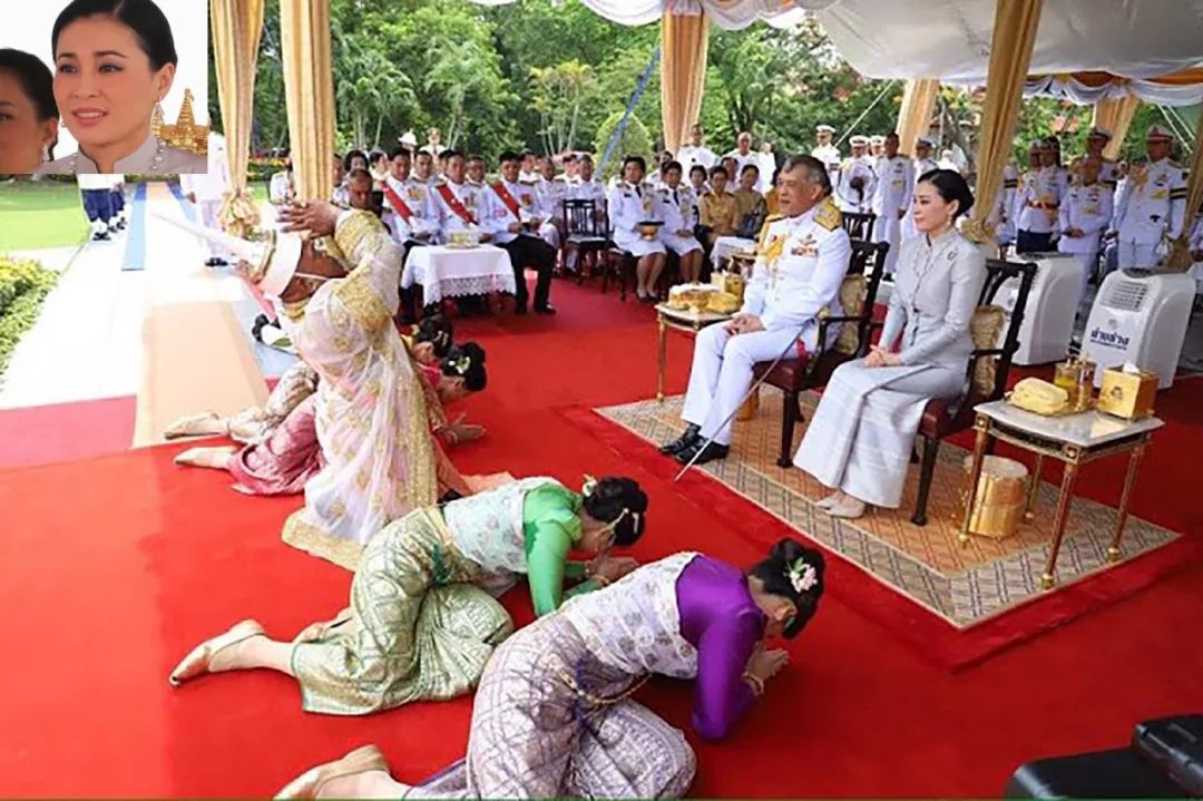 泰国国王接受伏地大礼,观看四位美女挑扁担撒种,礼仪令人开眼界_王室
