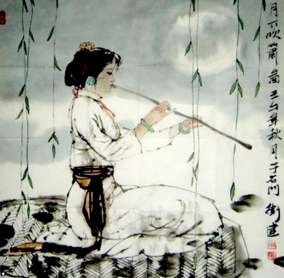 临月试洞箫