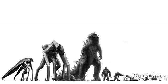 《哥斯拉2》四大怪兽体型对比,金刚表示压力山大,网友