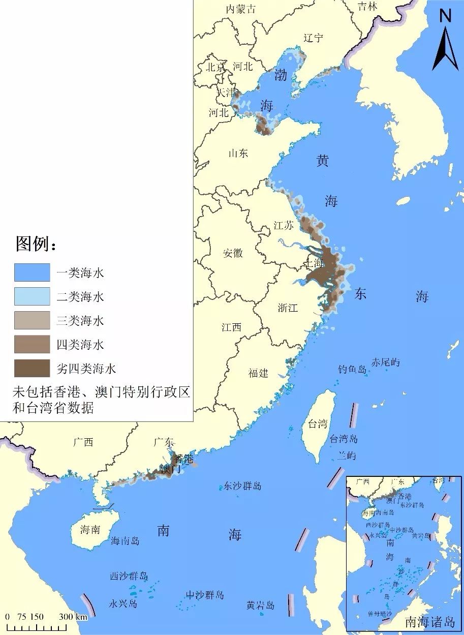 3,劣于四类海水水质标准的海域面积占管辖海域的1.1.