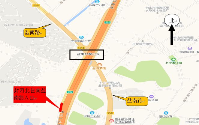 绕 行 路 线盐南路(s361→里广路→一环辅道→一环主线.