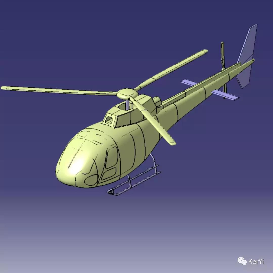 as350飞机模型3d图纸(catia设计) 附stp格式 飞机三维