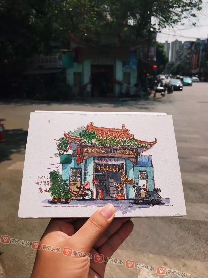 太厉害!这个南宁插画师用水彩画留住老南宁的美丽记忆