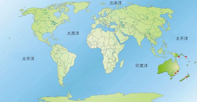 分称为“洋”，即我们熟知的四大洋：太平洋、大西洋、印度洋和北冰洋。全球大洋分布图海与洋最显著的区别就是大小不同：洋大海小。洋约占海洋