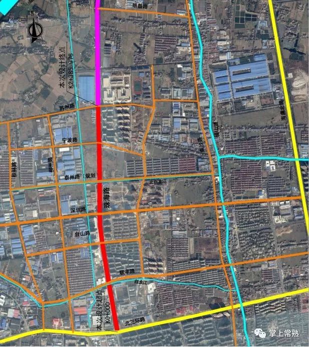 386km北三环路至苏州路段本次珠海路改造范围为位于常熟市虞山高新