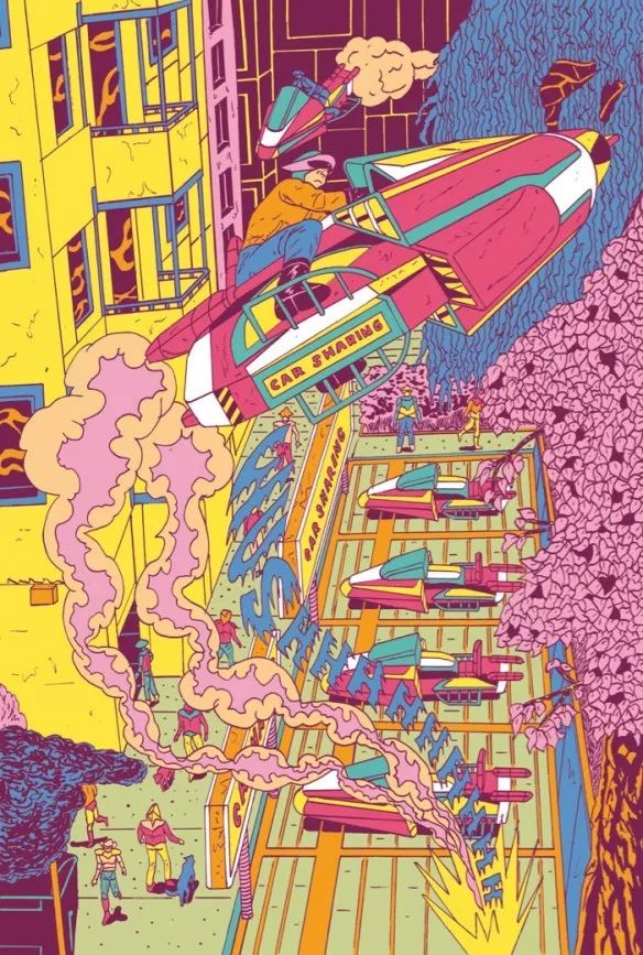 艺术漫插复古科幻电影潮插画欣赏paulpaetzel