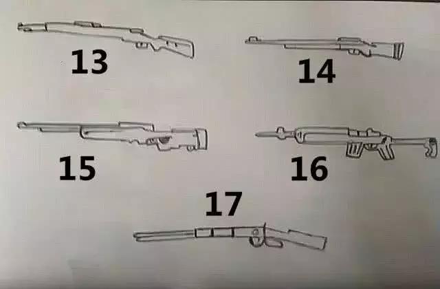 3是第一把连发枪械,5是国产精英武器,6的稀有度较高,你能猜出几把呢?