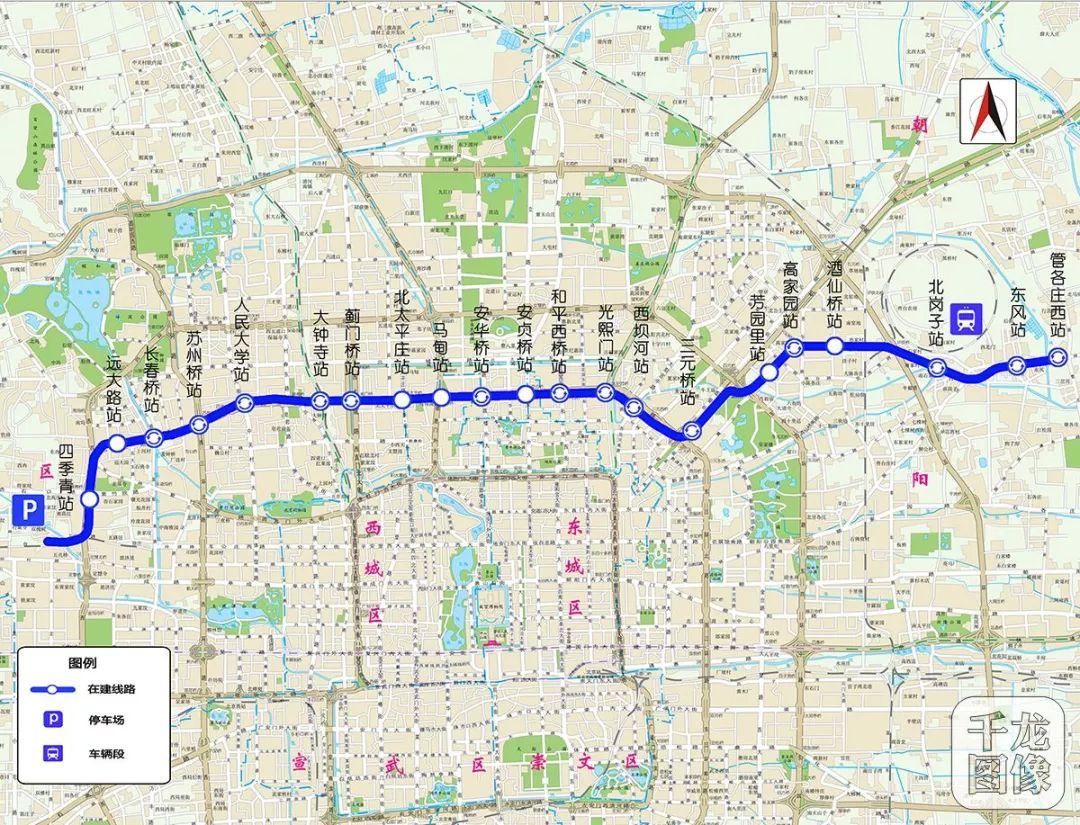 图为北京地铁12号线线路图.