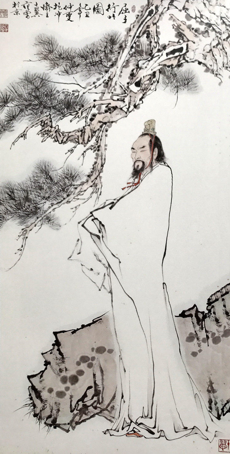 仕女图(局部) 王明明国画人物艺术作品:太白醉酒图 刘国辉国画人物