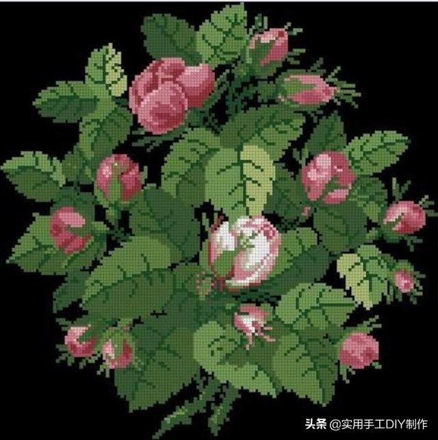 「十字绣图」美丽的玫瑰花绣花图,喜欢就抱走吧