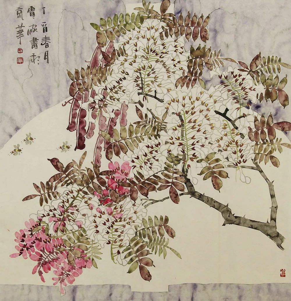 【博宝典藏】荆贵家花鸟画作品赏析 虚实结合 运笔细腻 展现家乡特