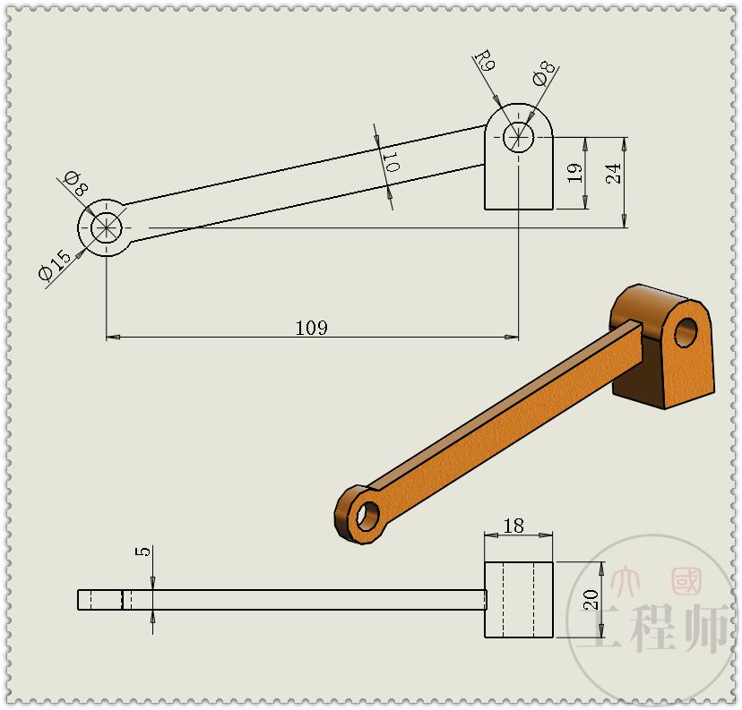 用solidworks设计的六杆压力机构