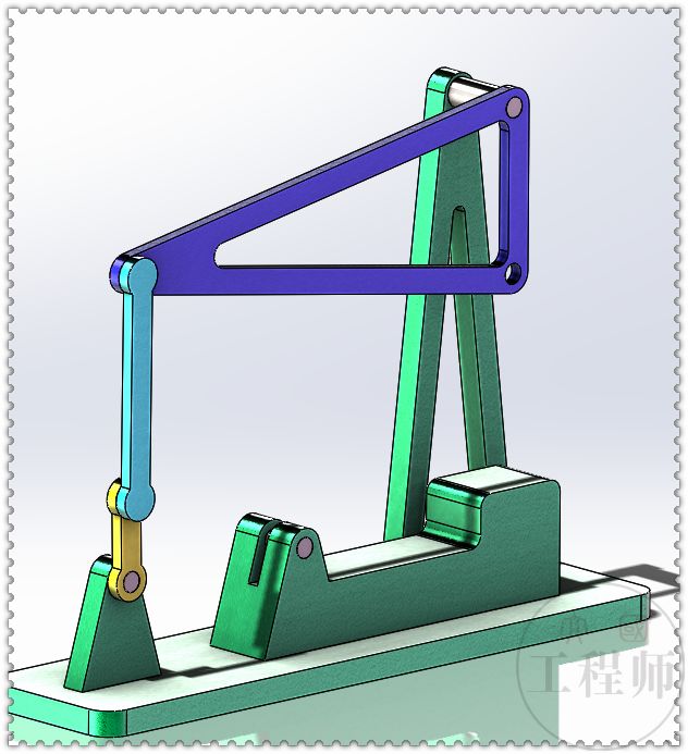 用solidworks设计的六杆压力机构