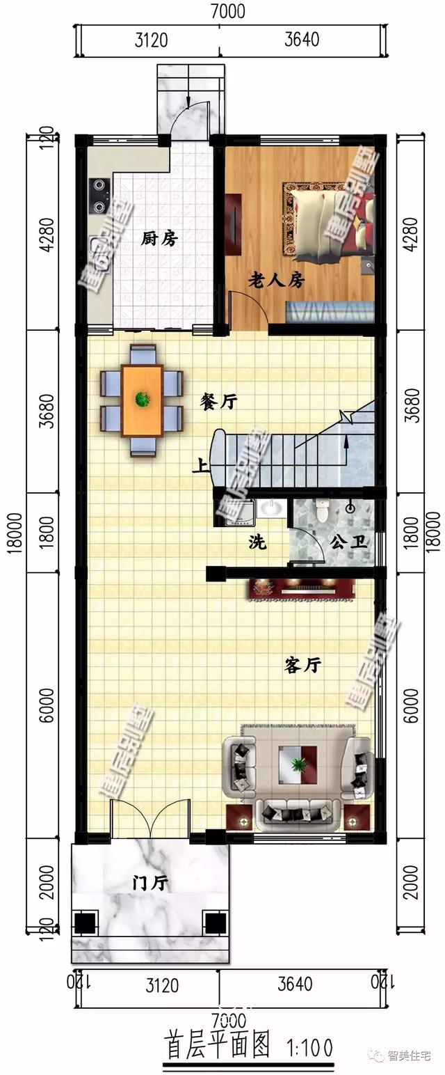 小面宽且平屋顶设计的两栋自建房村里人都夸这房建的好看