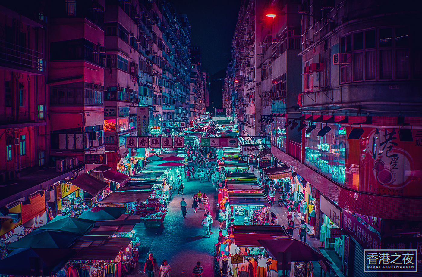 霓虹灯下的美丽香港夜景 那让人怀念的港产片_夜色