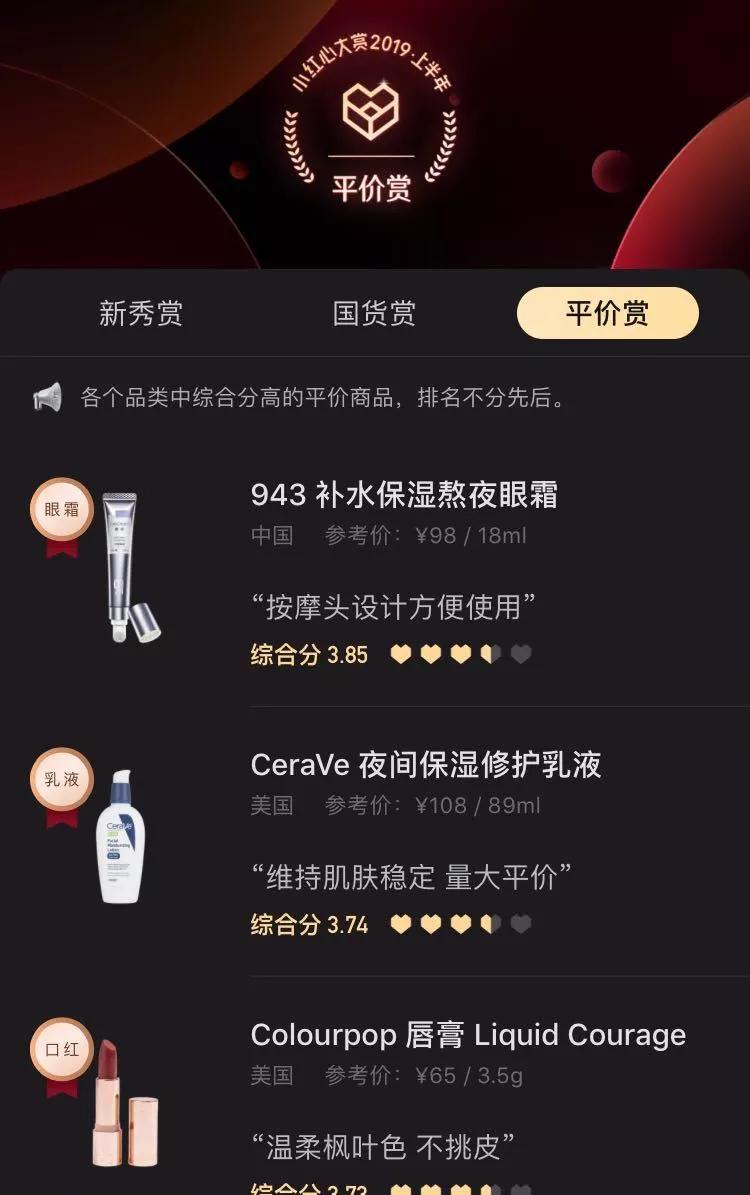 小红书上线新产品小红心中国也有自己的cosme大赏了吗