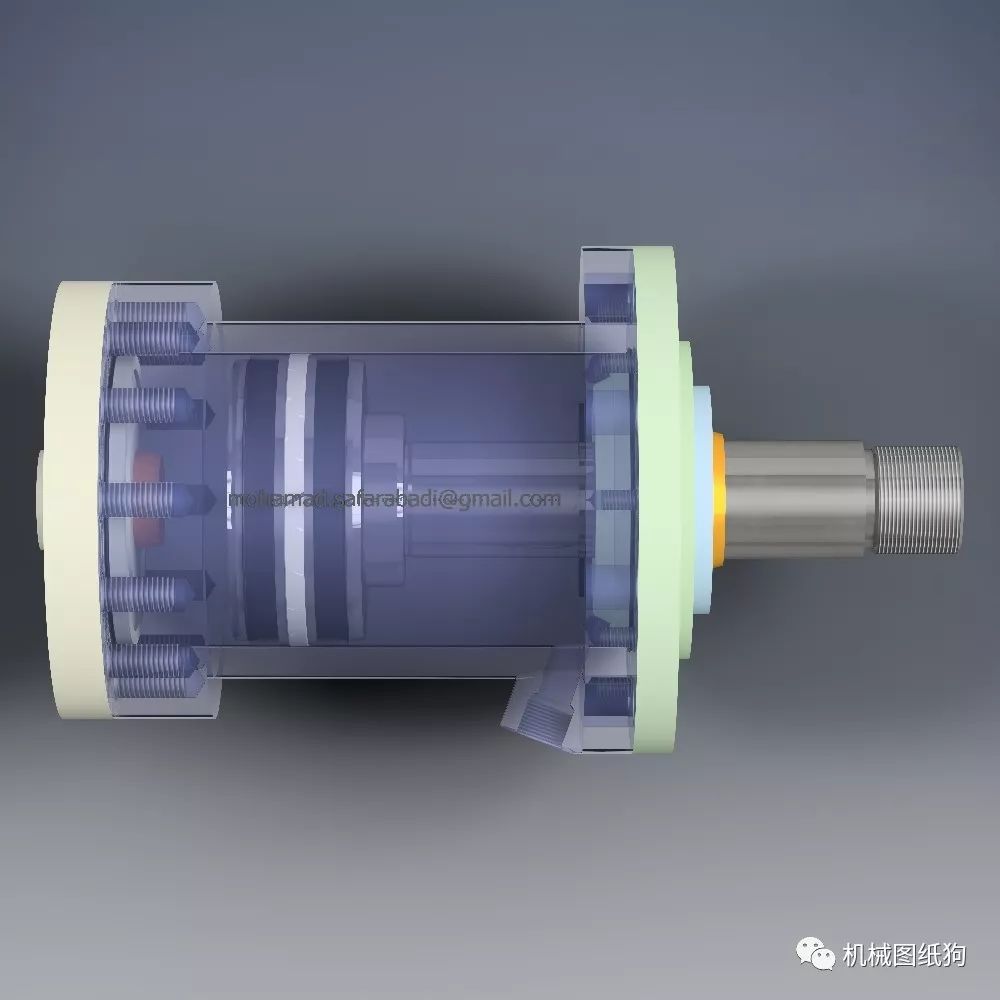 【泵缸阀杆】hydraulic cylinder液压缸模型3d图纸 inventor等多种