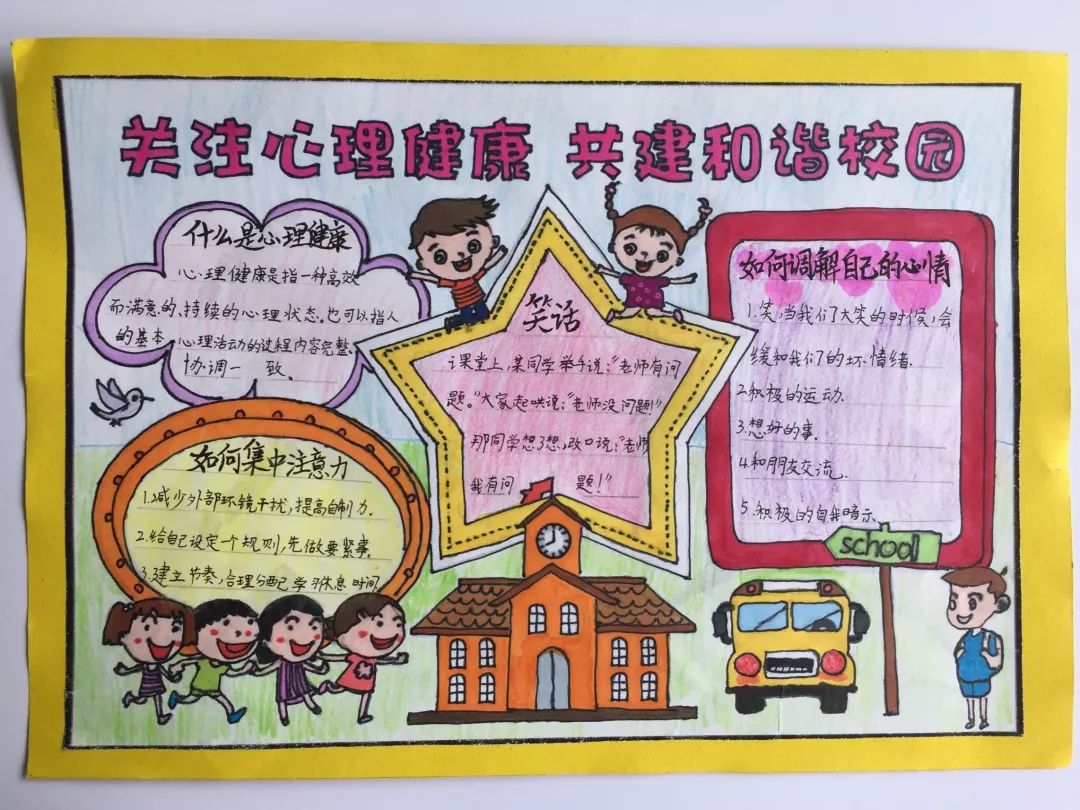 01 02 03 三—四年级用一张张精致的手抄报,向大家宣传心理健康知识