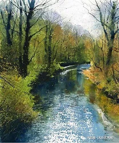 大众艺术网充满呼吸的田园河流与潮汐风光英国水彩画家理查德索恩