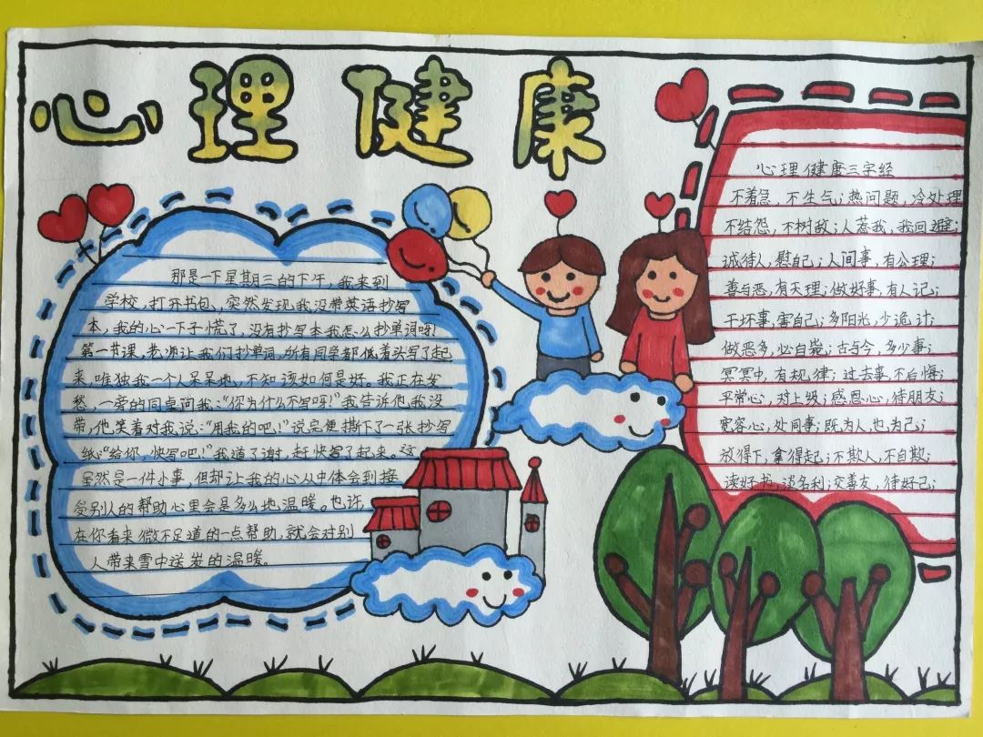 01 02 03 三—四年级用一张张精致的手抄报,向大家宣传心理健康知识