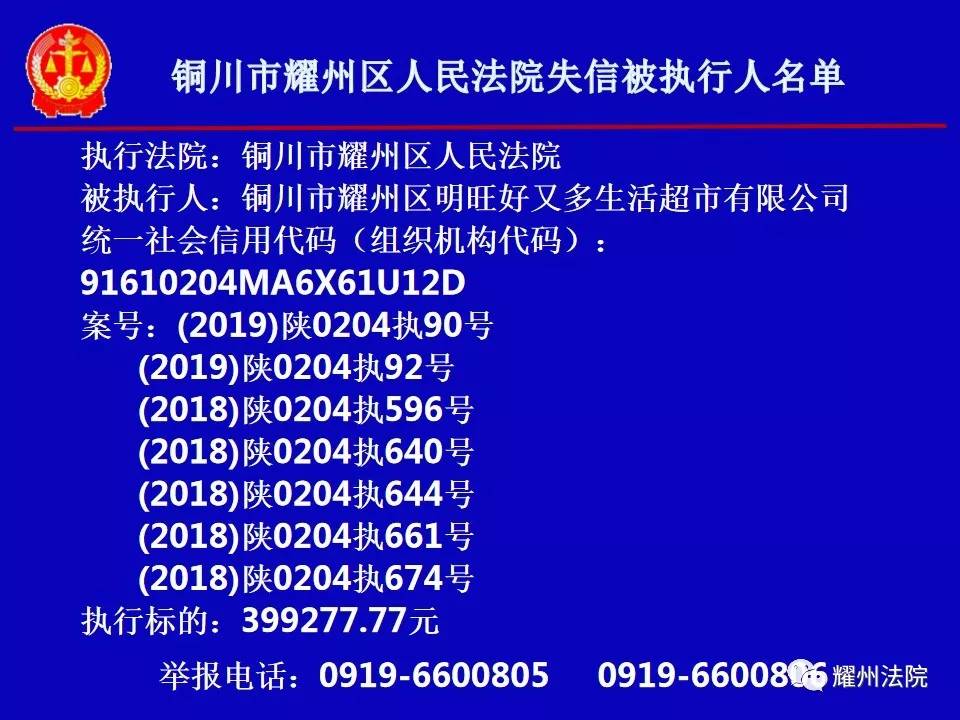 铜川最新一批老赖被曝光看看都是谁