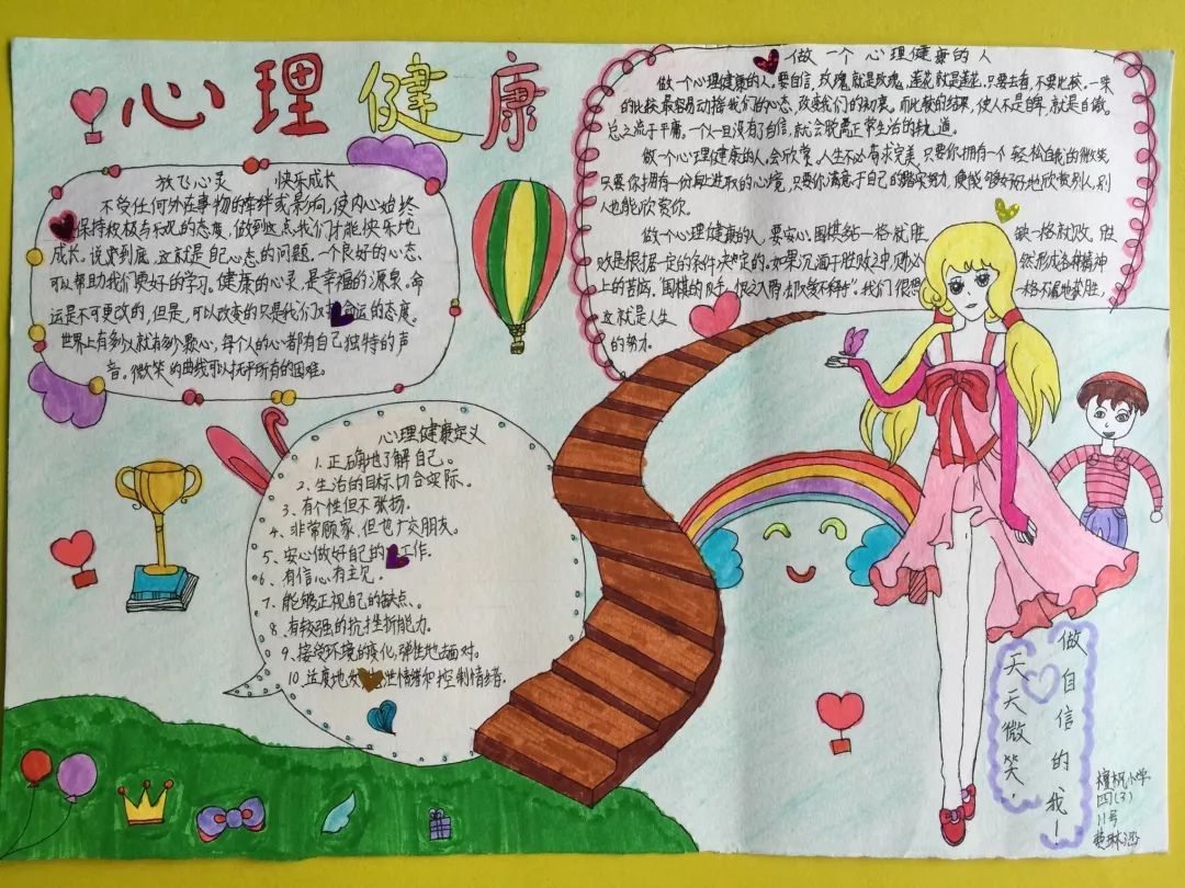 01 02 03 三—四年级用一张张精致的手抄报,向大家宣传心理健康知识