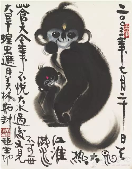 如兰分享仰望大师韩美林画猴