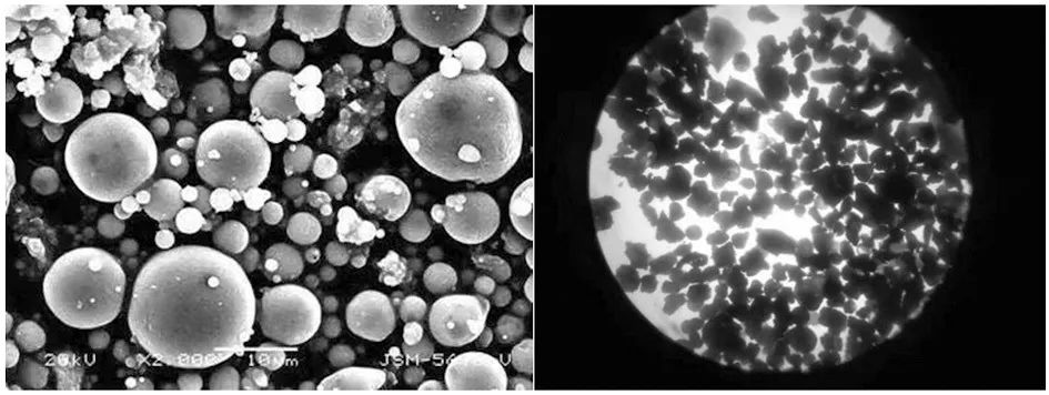由图2可以看出粉煤灰的微观形态:粉煤灰是由玻璃体(一般为氧化硅和