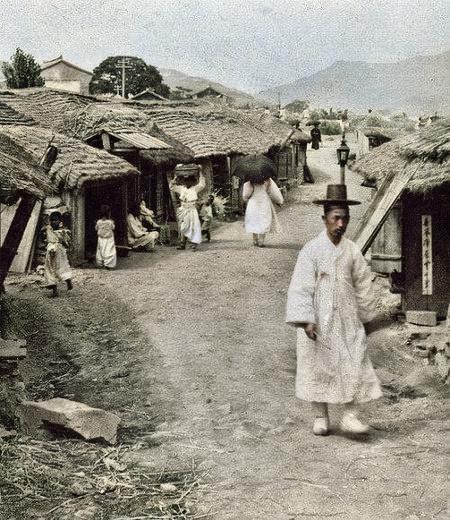 百年前朝鲜上色老照片,是当时朝鲜人民的真实写照