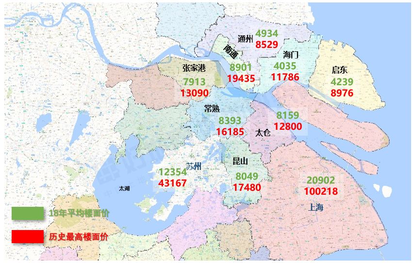 南通相邻地区地价情况分布图 责任编辑