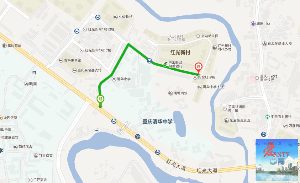 红光大道路口,红光新村路口禁止社会车辆停放;重庆市清华中学:注:以上