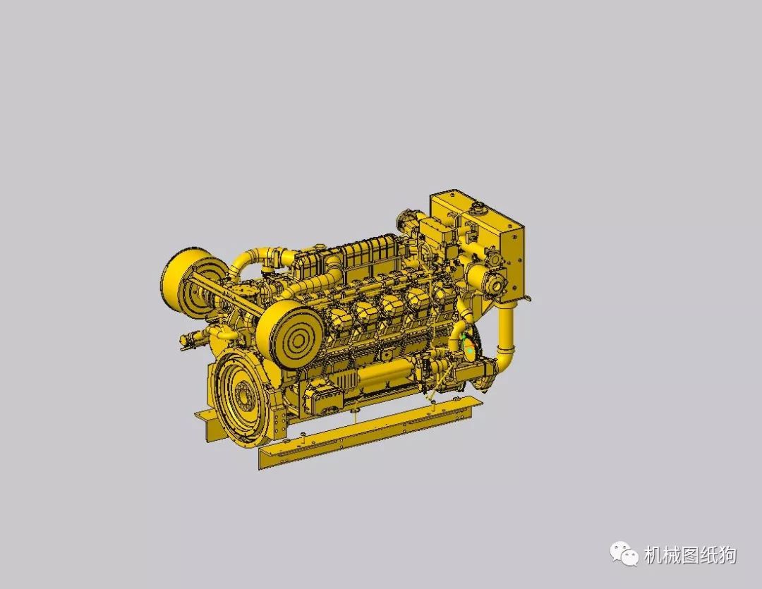 【发动机电机】g3512发动机模型3d图纸 step格式