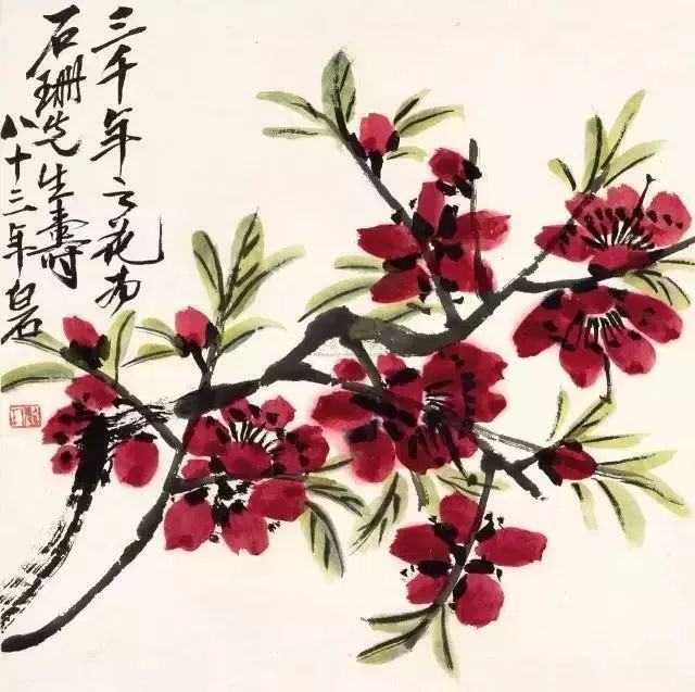 齐白石吴昌硕笔下的桃花谁更胜一筹