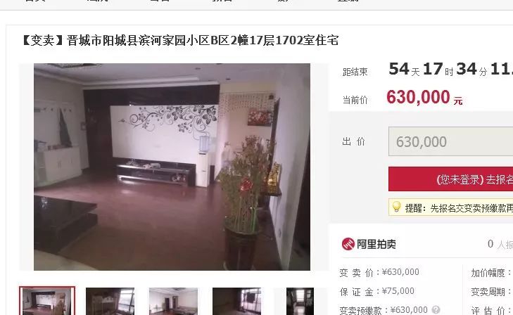 晋城中级人民法院拍卖公告,房子价格低至22万!