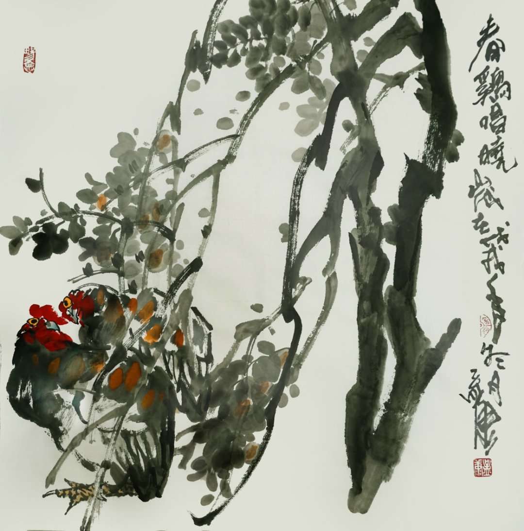 中国画名家画家孟康花鸟画作品欣赏