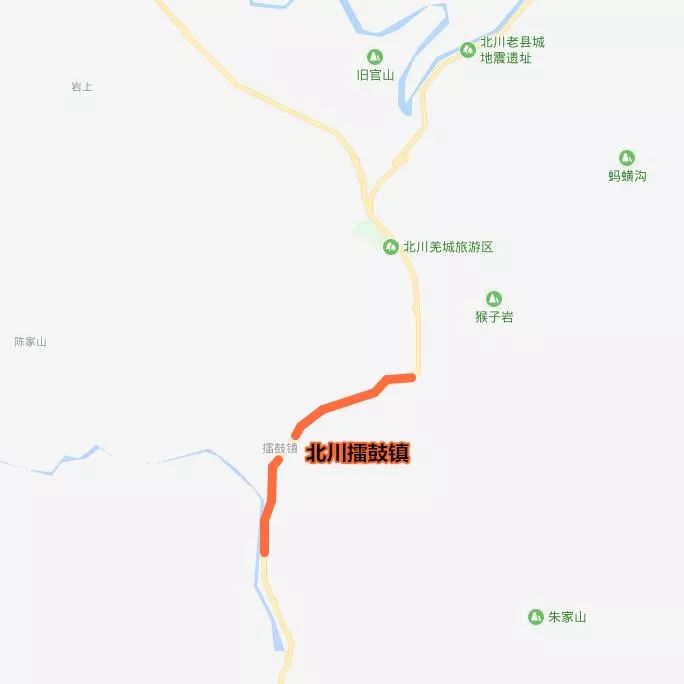 国道347(原省道302线)江油新安镇段和北川擂鼓段;省道205江油,北川段