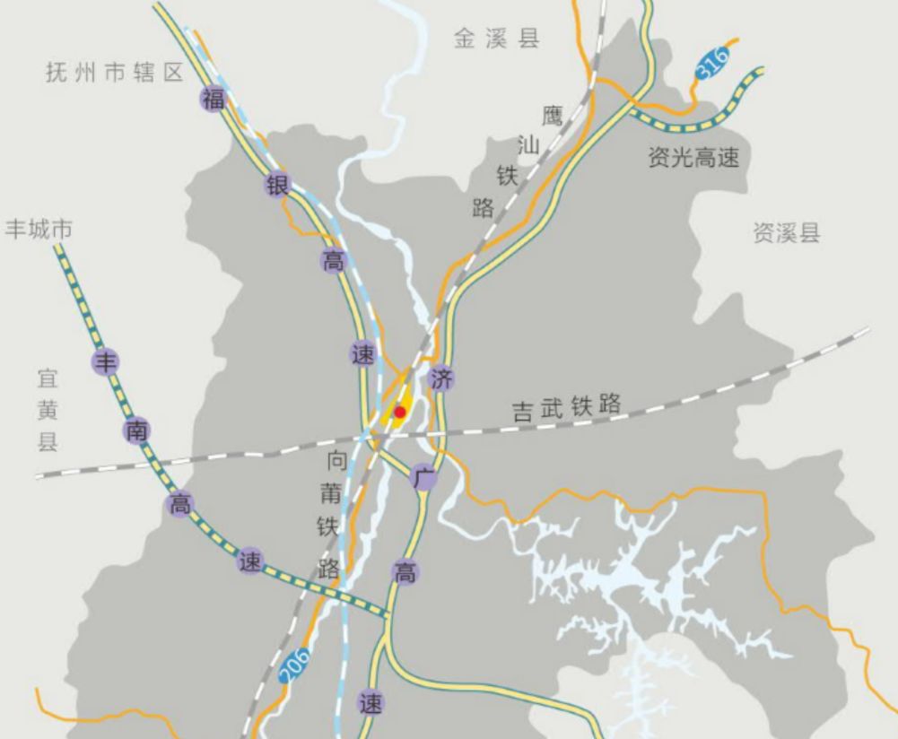 济广高速),三条国道(206国道,316国道,昌厦公路)交汇贯通,距江西省第