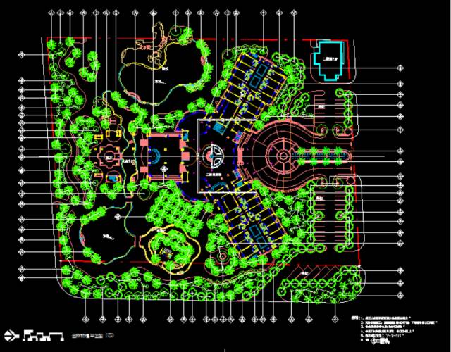 cad图纸种植总平面图种植大样图道路大样图坐凳大样图休闲平台建设图