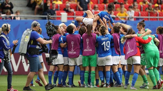 2019年法国女足世界杯上意大利21胜澳大利亚女足