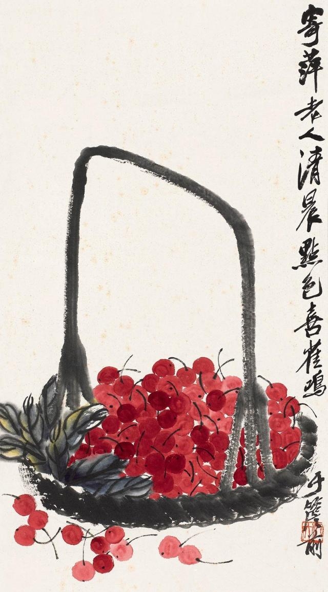 这樱桃玲珑剔透,连果核都画出来了,为何不如一