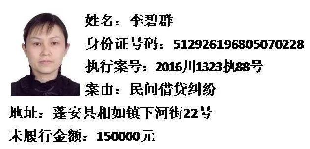 最新南充98名老赖照片地址身份证曝光