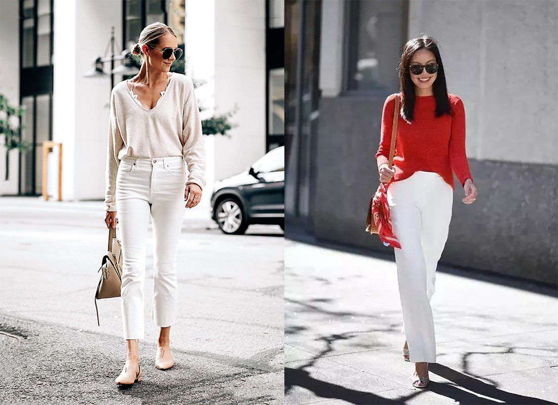 原创时髦的女人,夏天都穿白裤子,什么衣服都能搭,比配裙子更好看!