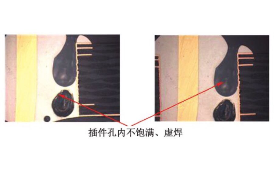 PCBA波峰焊接过程中出现吹孔、焊料不饱满及虚焊案例分析_孔壁铜